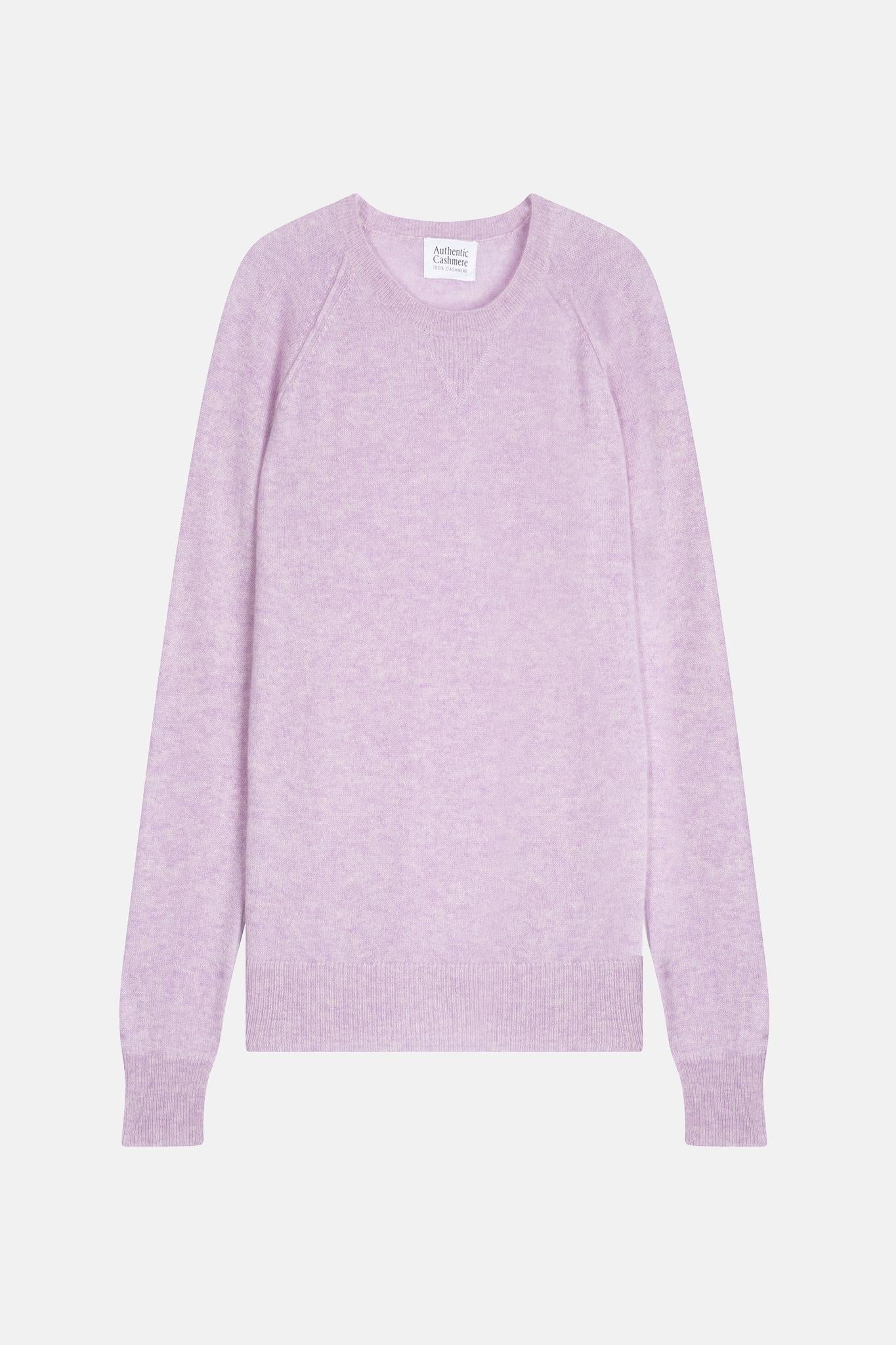 ETRET mauve mottled round-neck sweater 100% cashmere