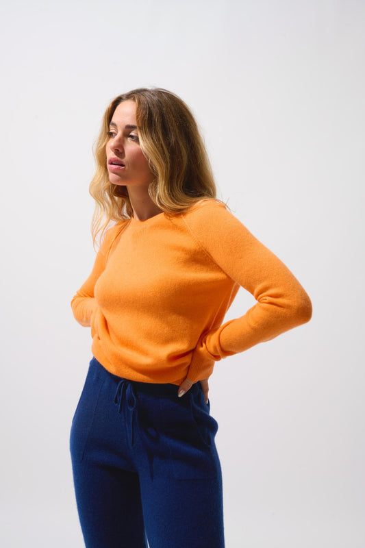 ETRET pull col rond melon 100% cachemire