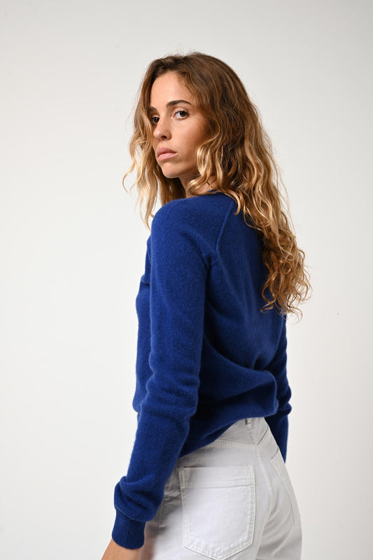ETRET ultramarine round-neck sweater 100% cashmere