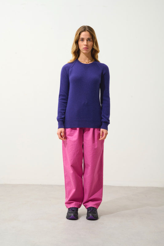 etret pull col rond purple 100% cachemire