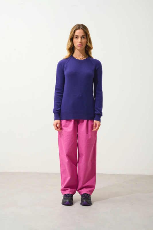 ETRET pull col rond purple 100% cachemire