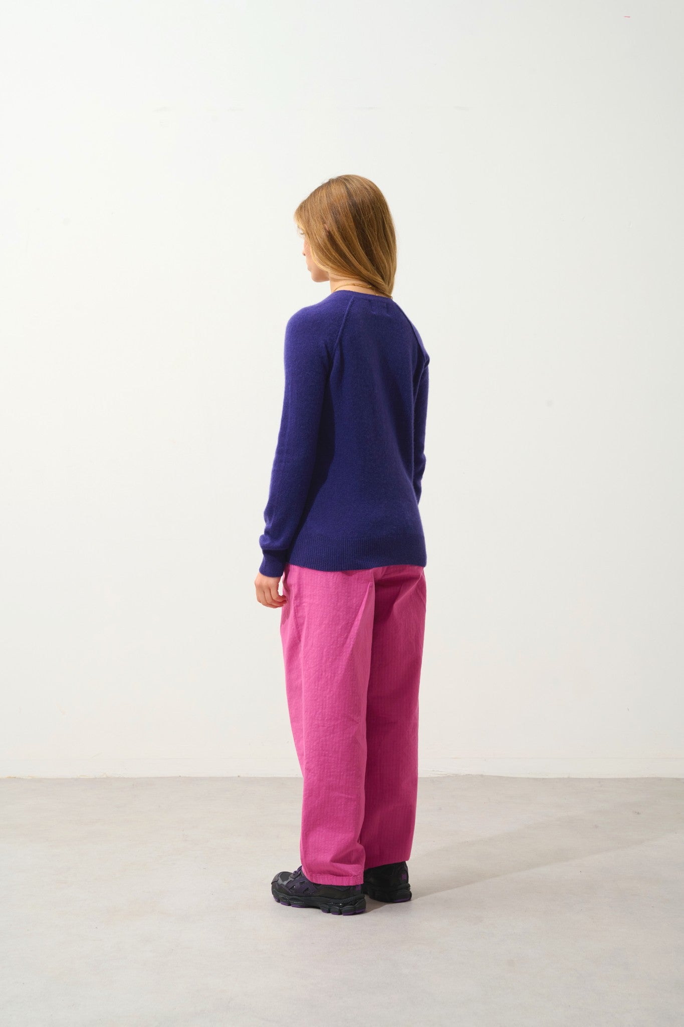 etret pull col rond purple 100% cachemire