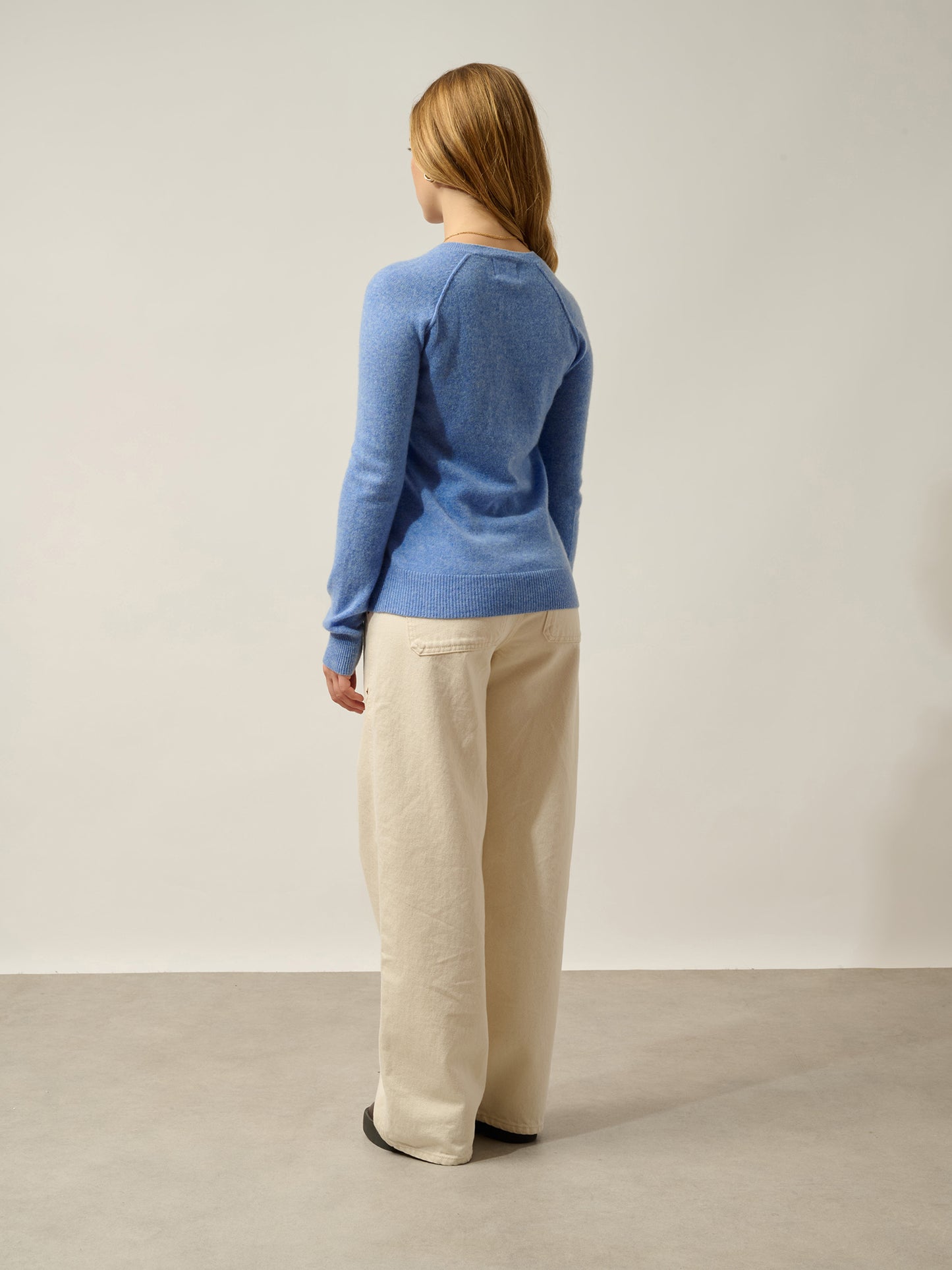 ETRET pull col rond sky 100% cachemire