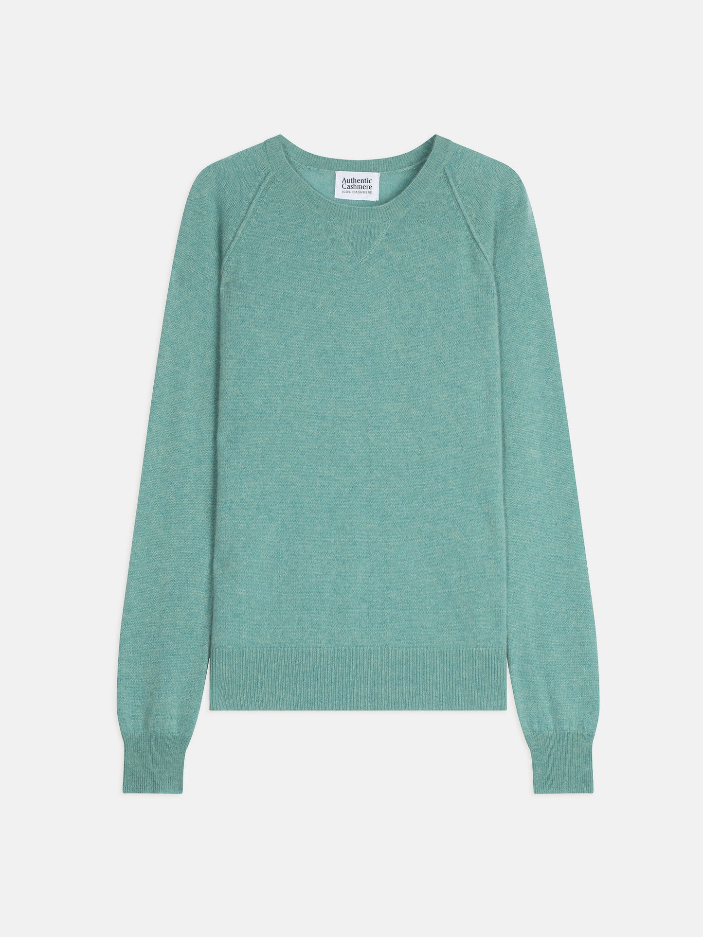 ETRET round-neck sweater mottled green 100% cashmere