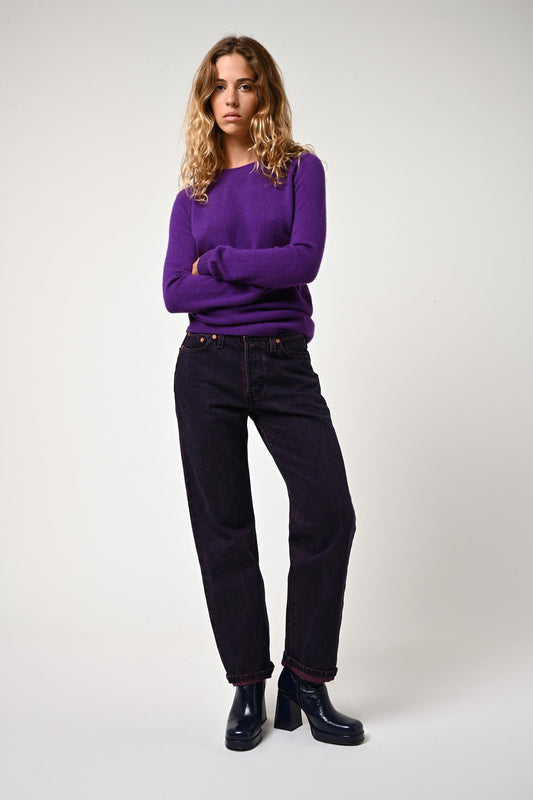 ETRET violet round-neck sweater 100% cashmere