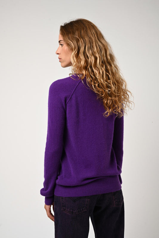 ETRET violet round-neck sweater 100% cashmere