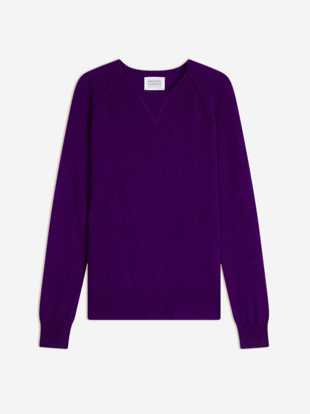 ETRET pull col rond violette 100% cachemire
