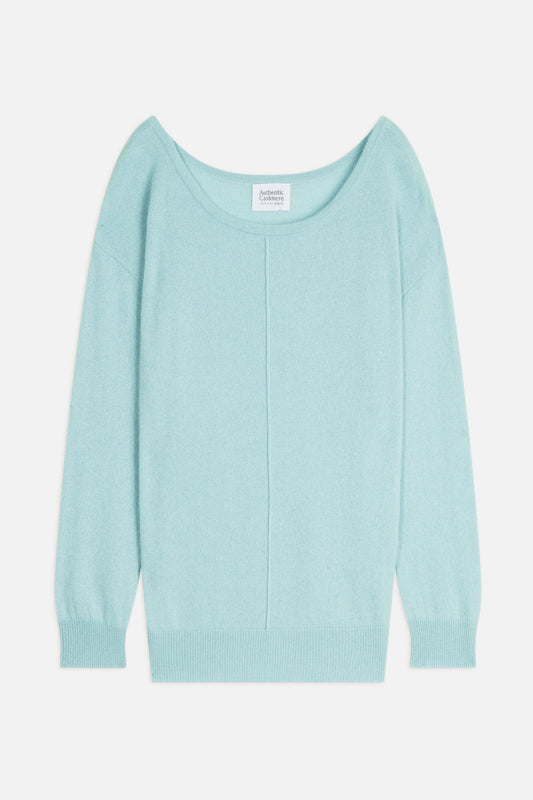 faraut pull col rond aqua 100% cachemire