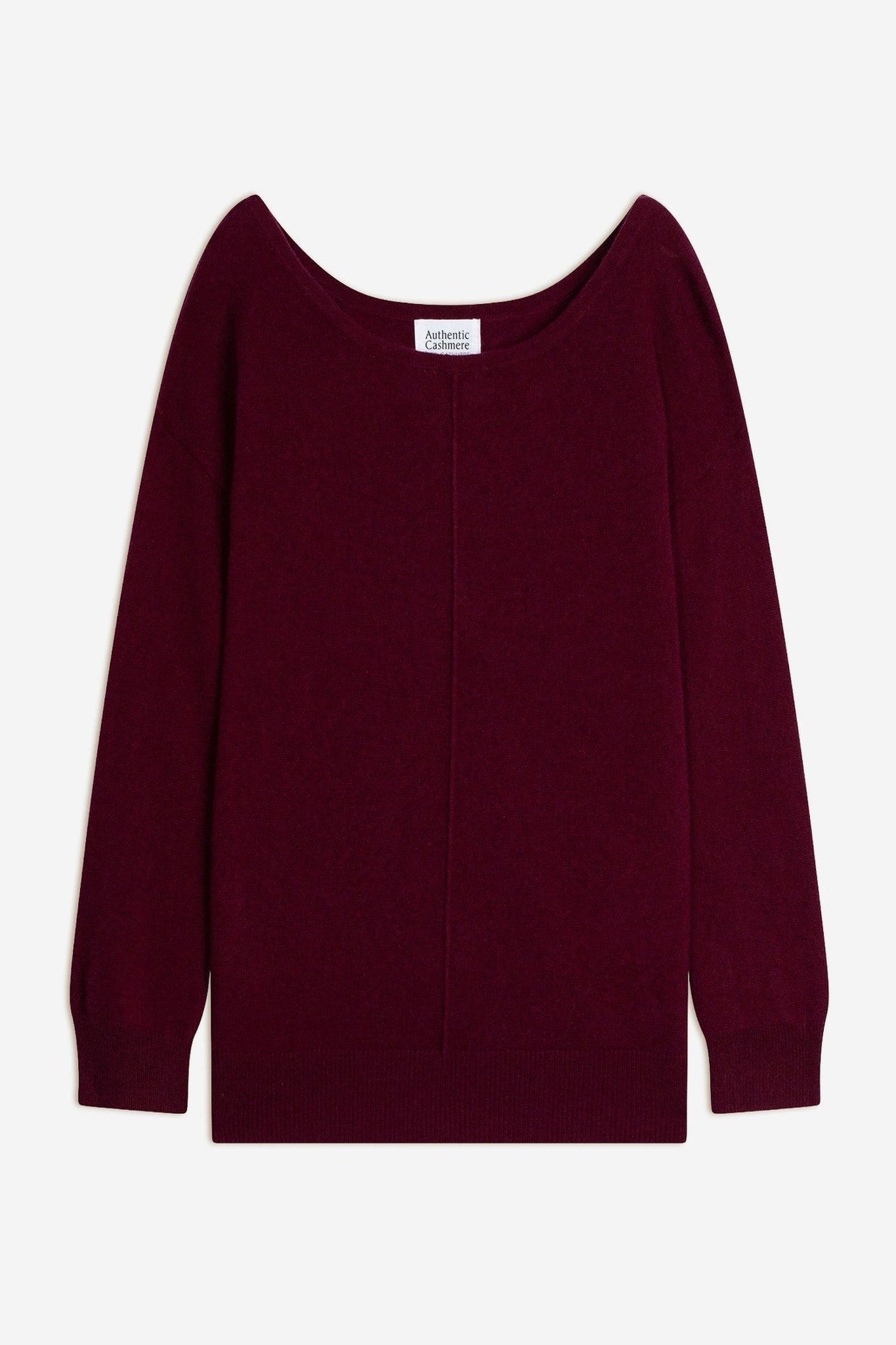 faraut pull col rond bordeaux 100% cachemire