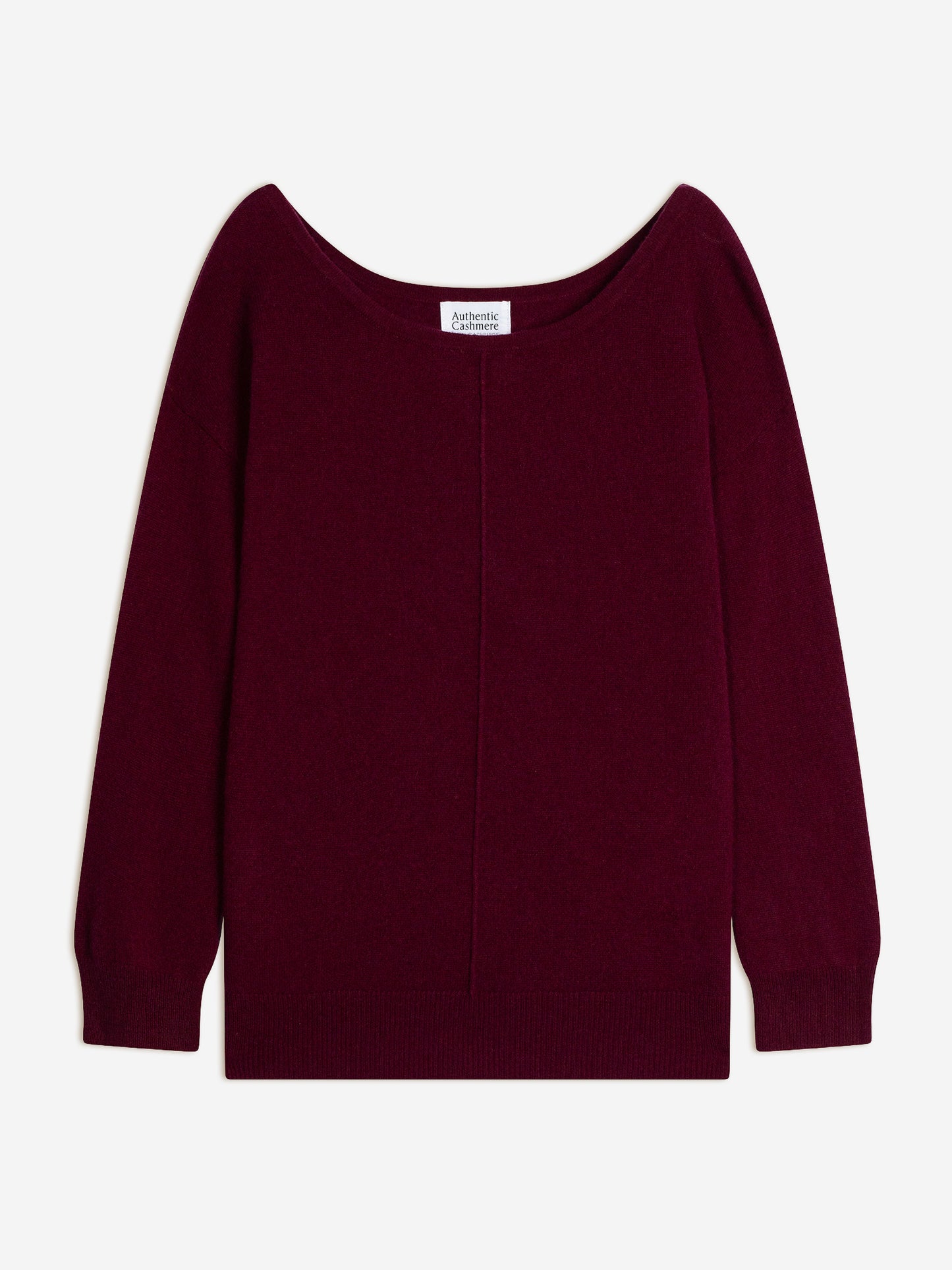 FARAUT pull col rond bordeaux 100% cachemire