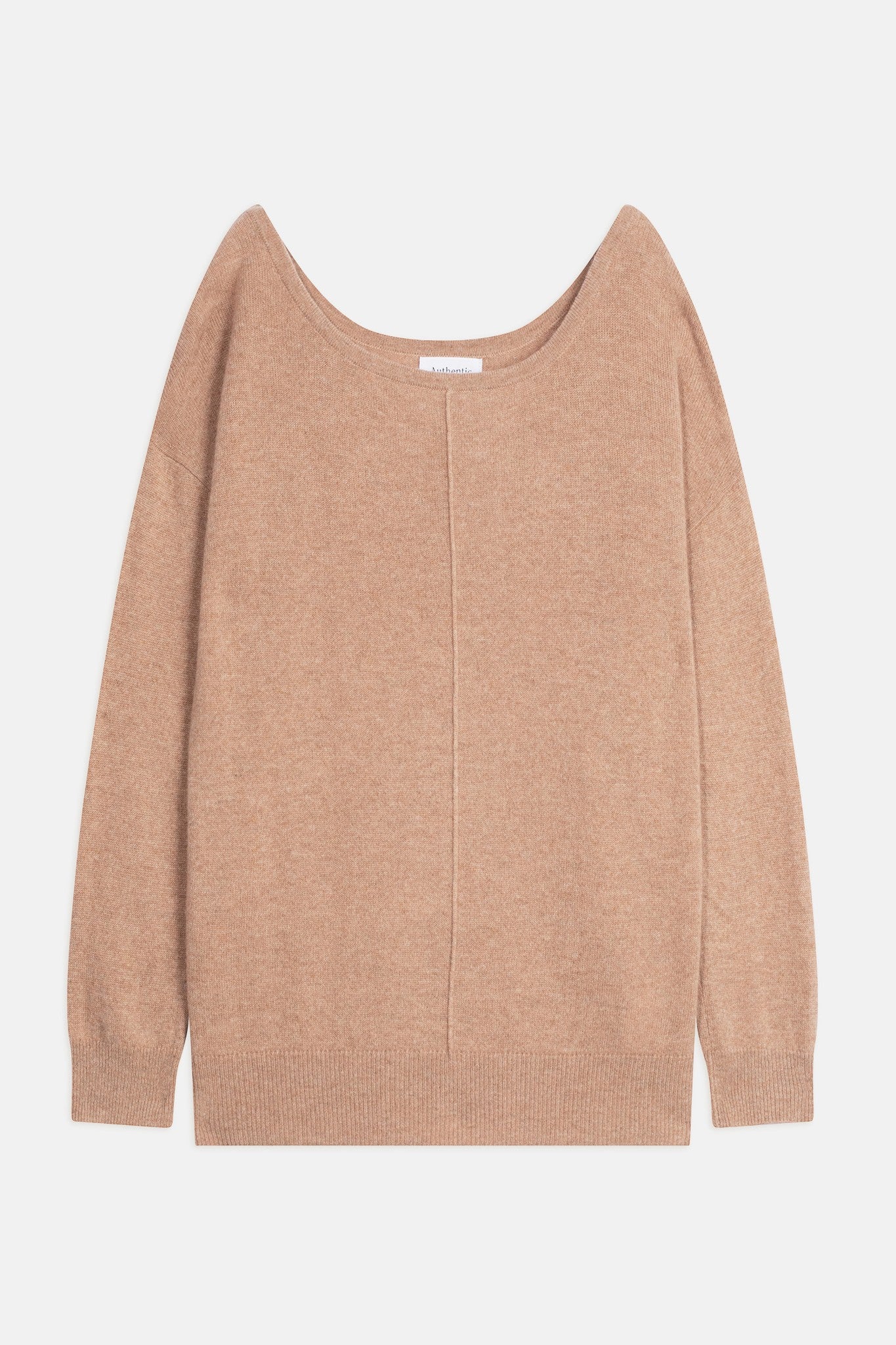 faraut pull col rond camel chiné 100% cachemire