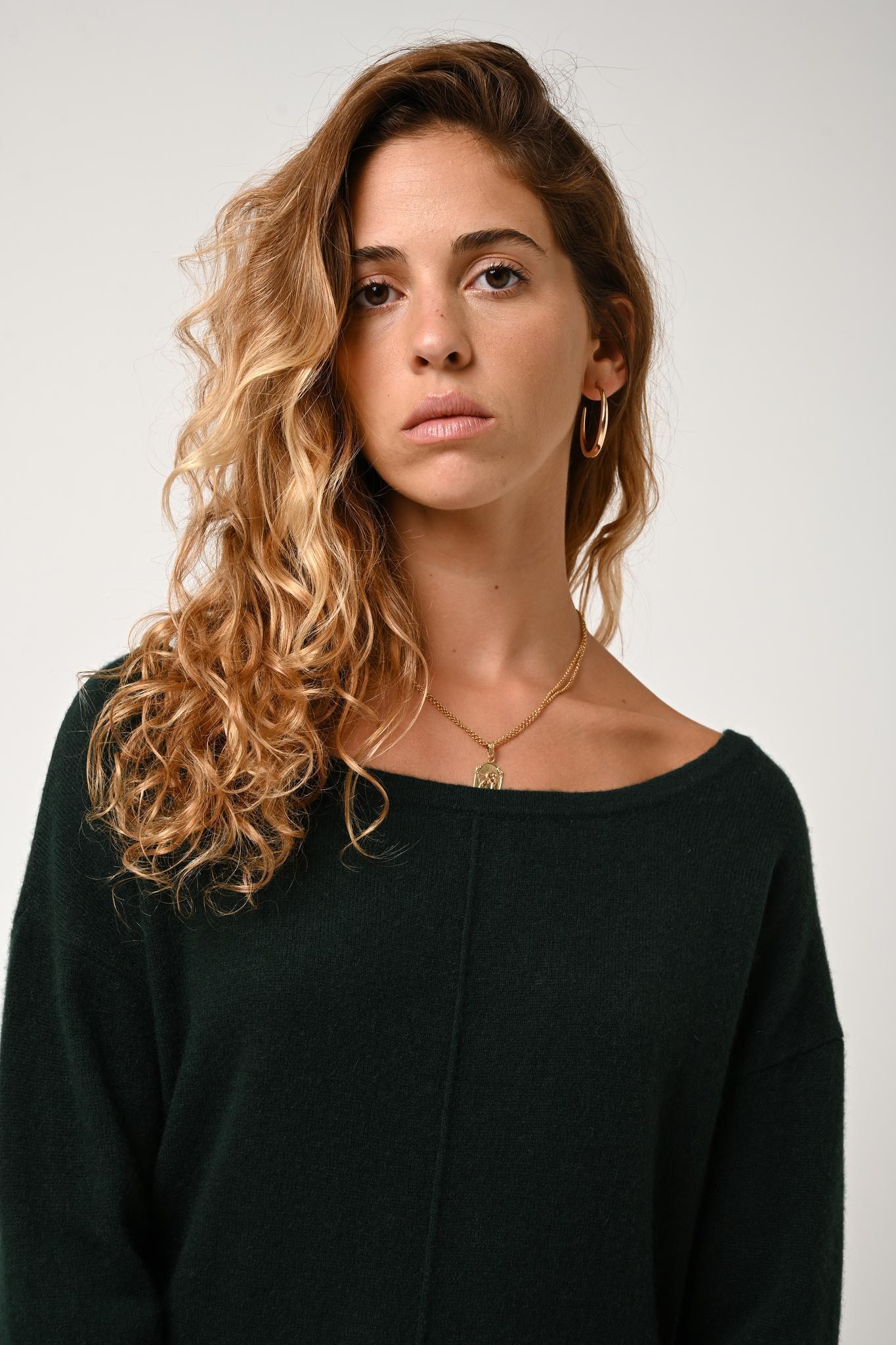 FARAUT round-neck sweater cypress 100% cashmere