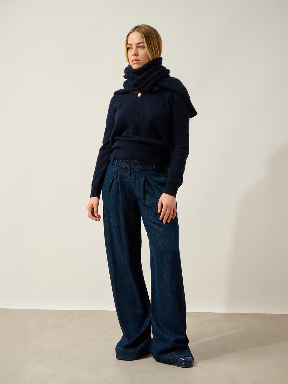 FARAUT Pullover mit Rundhalsausschnitt navy 100% Kaschmir