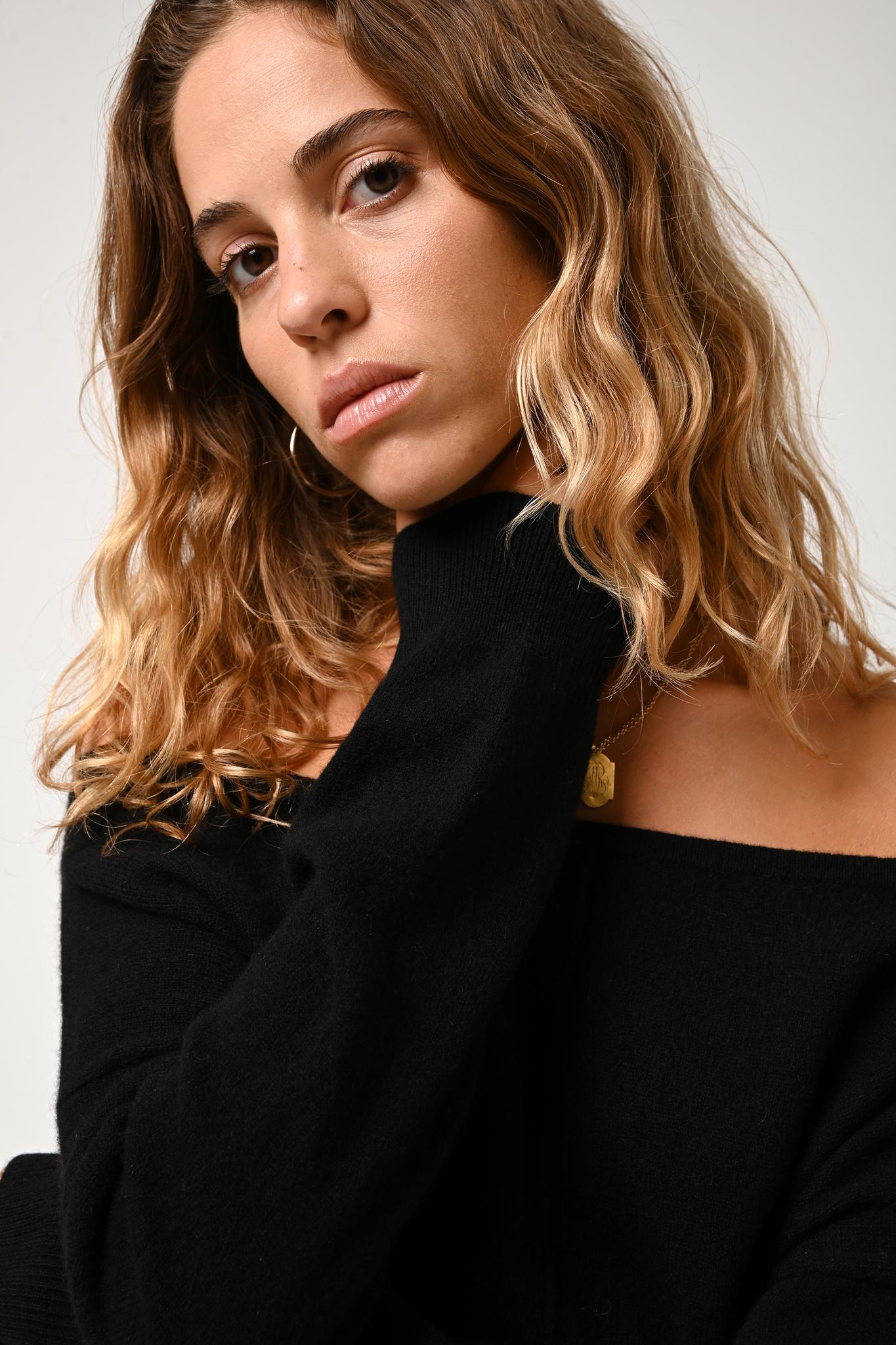 FARAUT schwarzer Rundhalspullover 100% Kaschmir