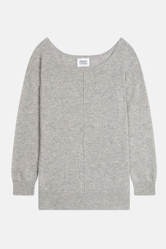 FARAUT pull col rond nuage chiné 100% cachemire