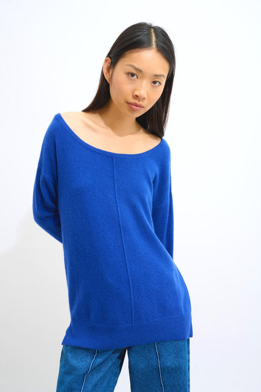 FARAUT ultramarine round-neck sweater 100% cashmere