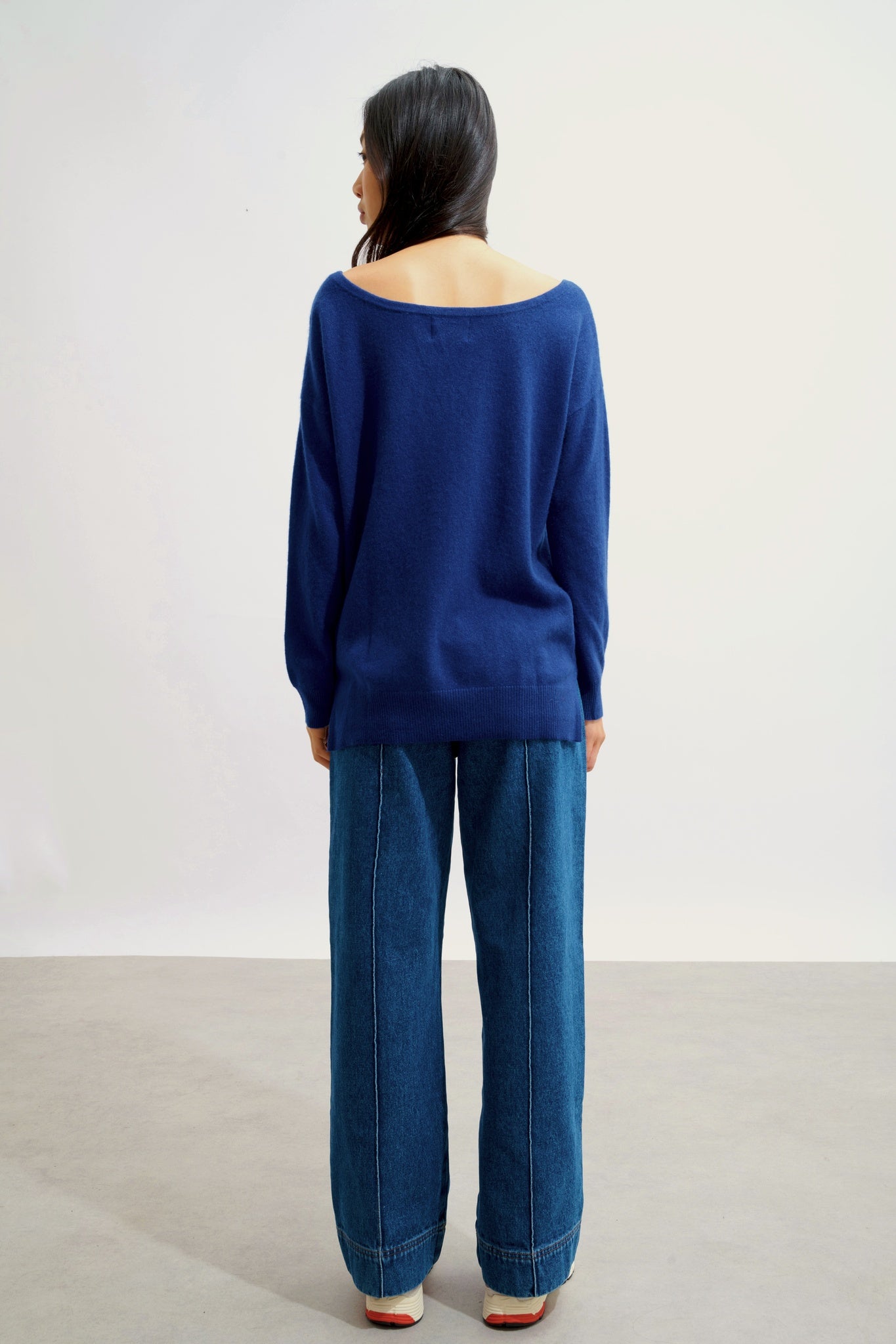 FARAUT pull col rond outremer 100% cachemire