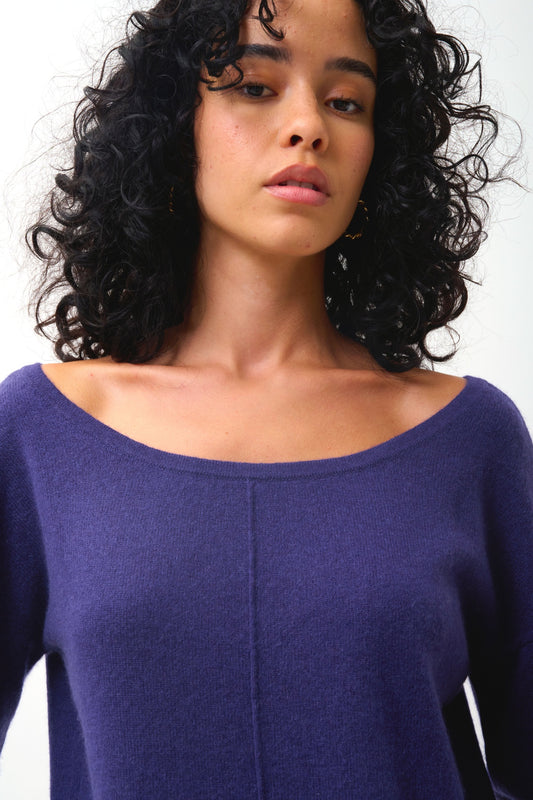 FARAUT pull col rond purple 100% cachemire