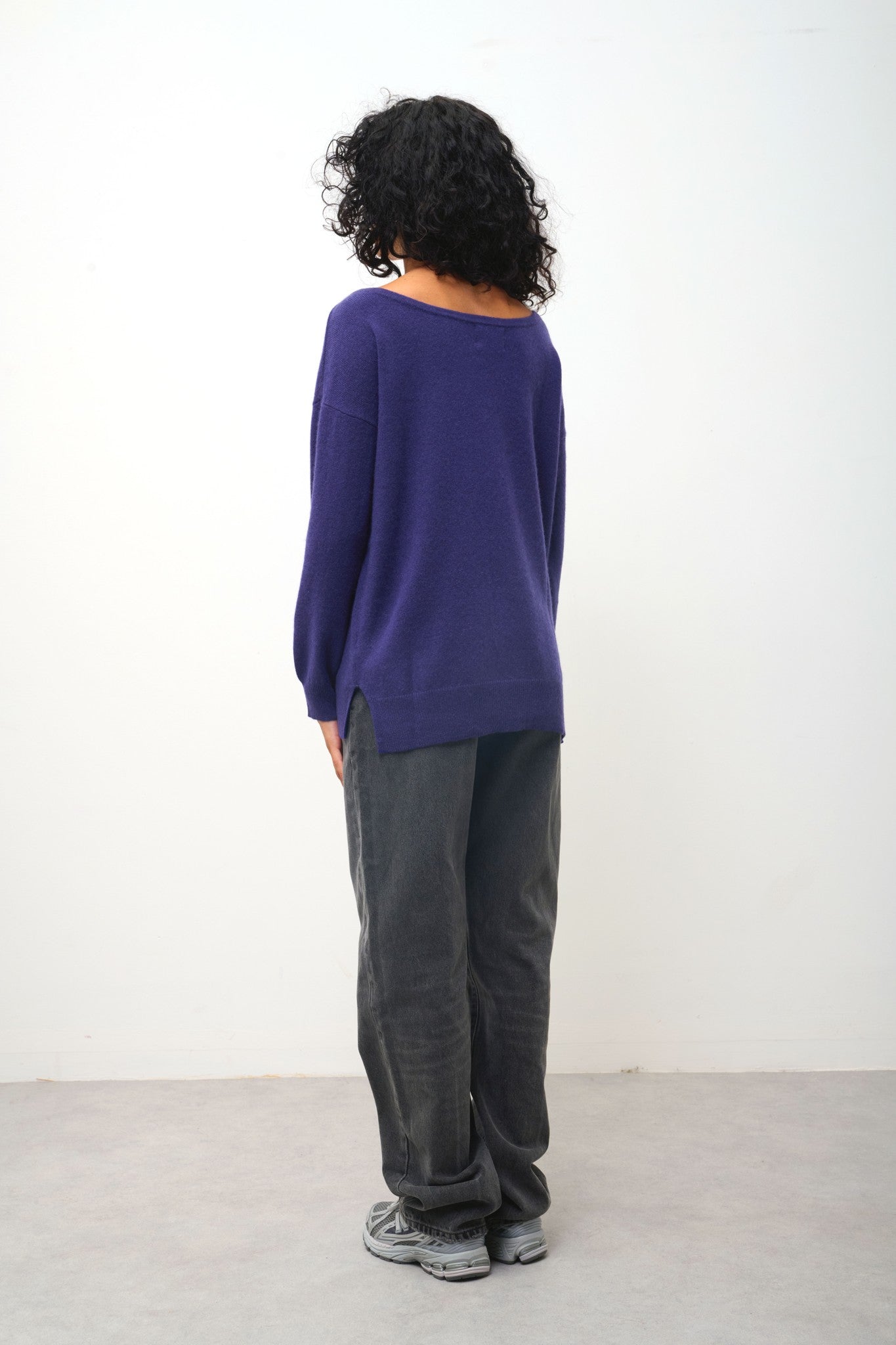 faraut pull col rond purple 100% cachemire