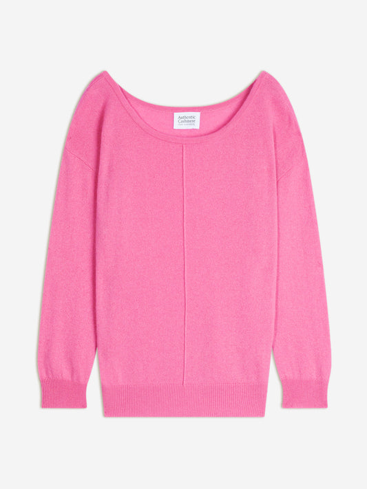 FARAUT pull col rond rose 100% cachemire