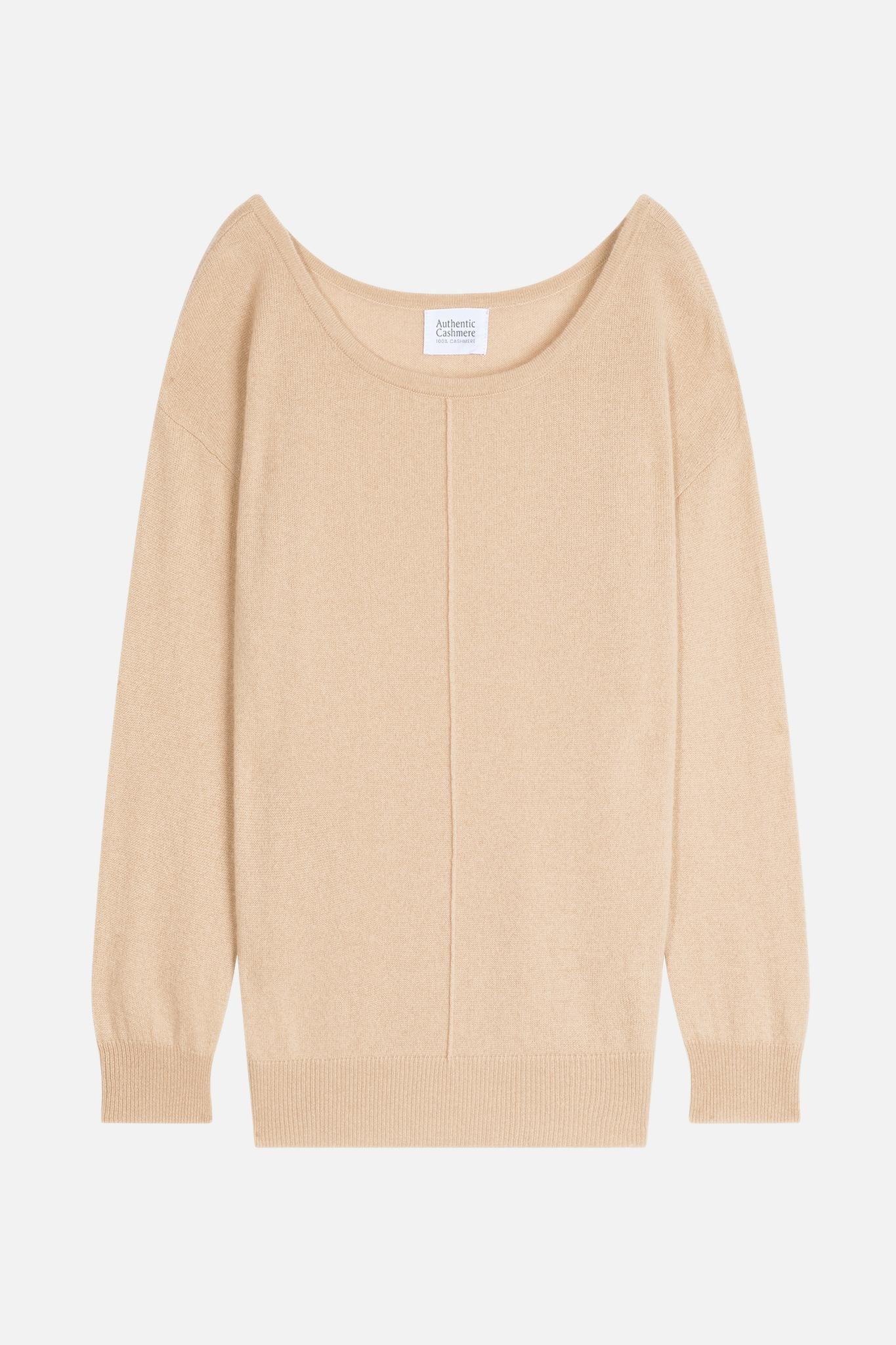 FARAUT Rundhalspullover Sand 100% Kaschmir