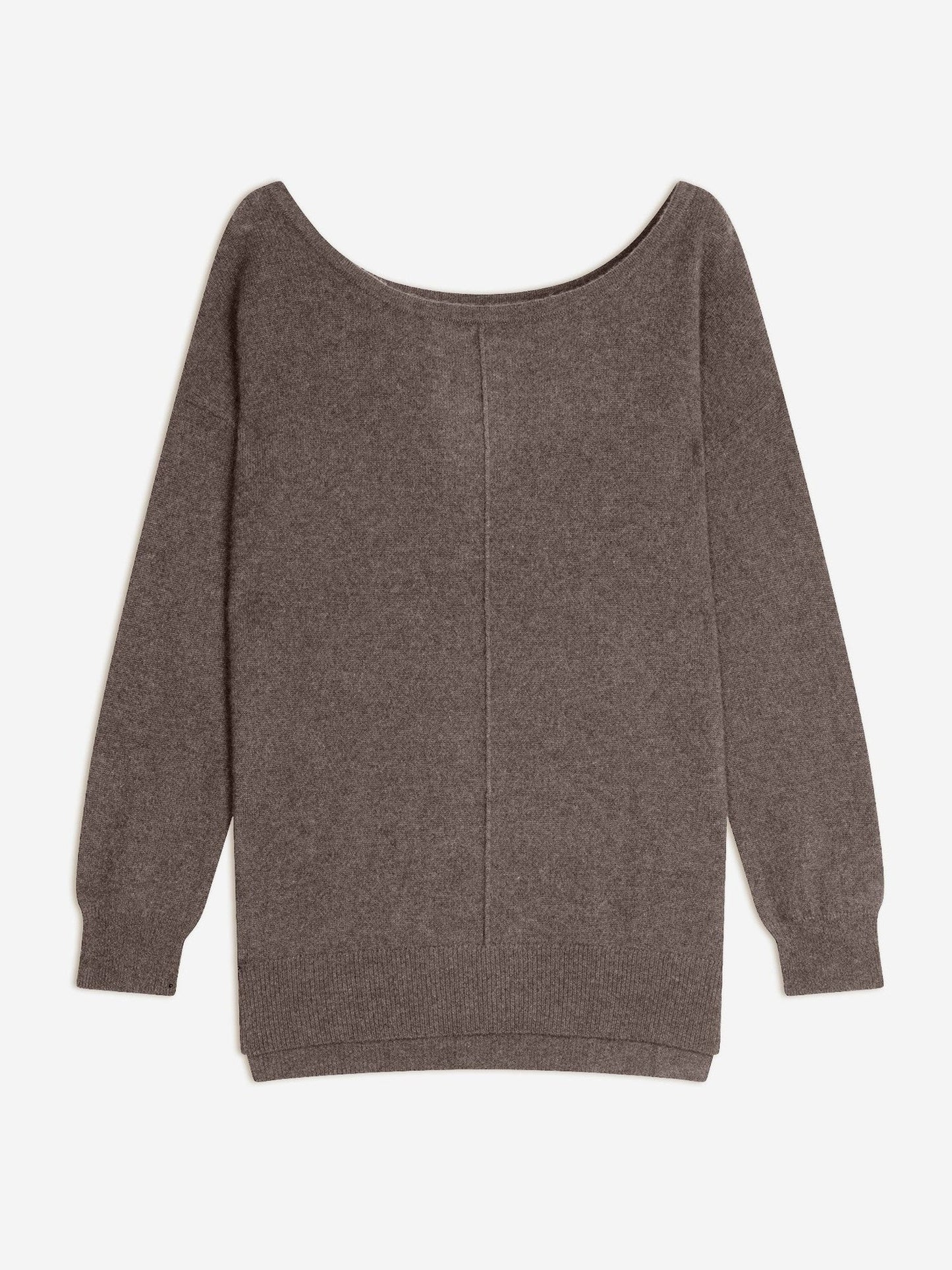 faraut pull col rond taupe chiné 100% cachemire