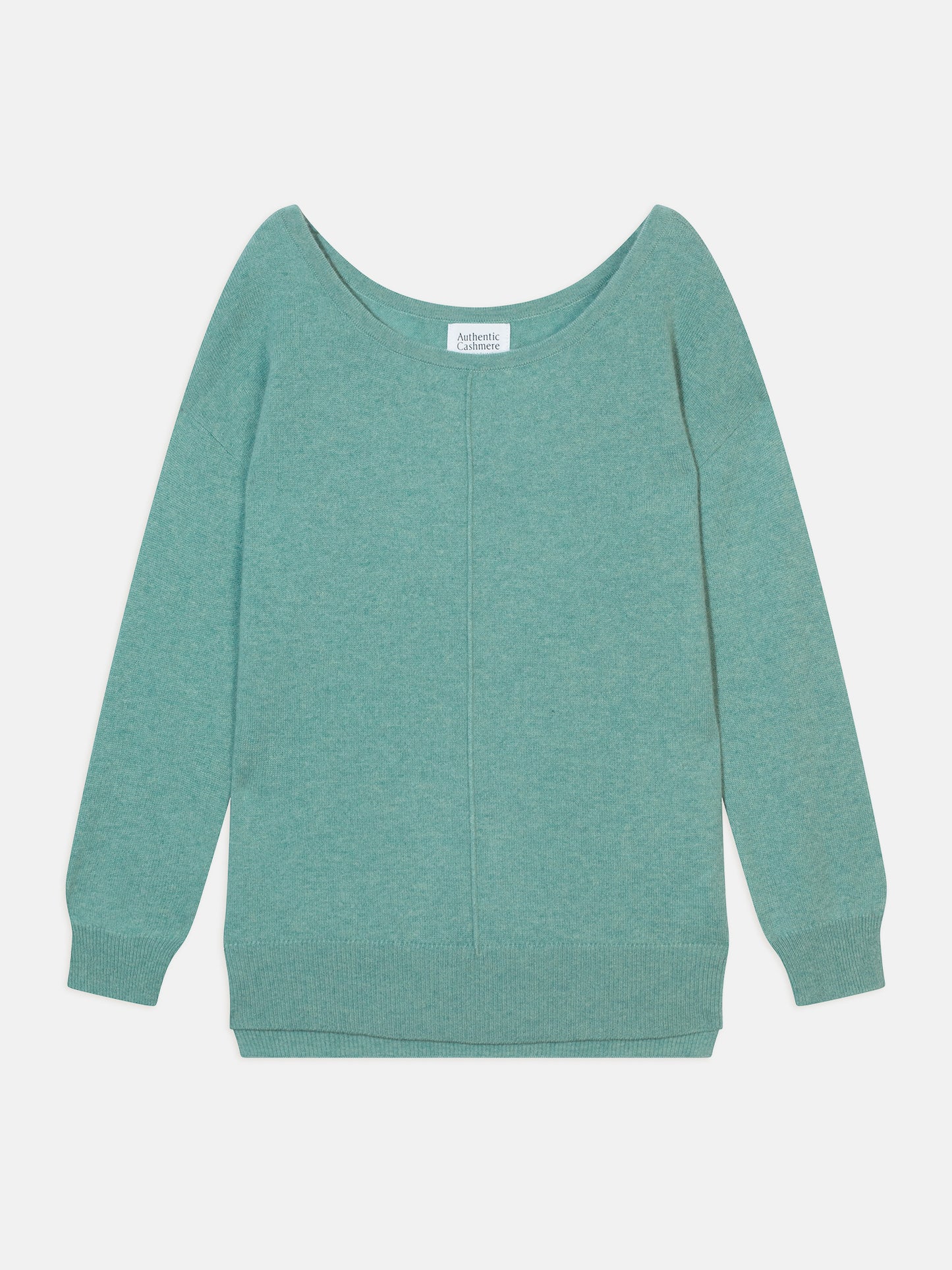 FARAUT Pullover mit Rundhalsausschnitt grün meliert 100% Kaschmir