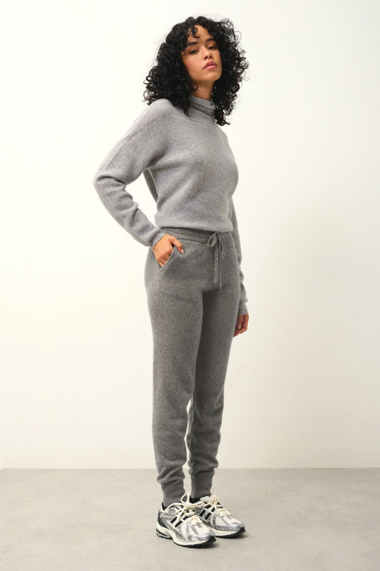 FERRAND mottled flannel jogging suit 100% cashmere