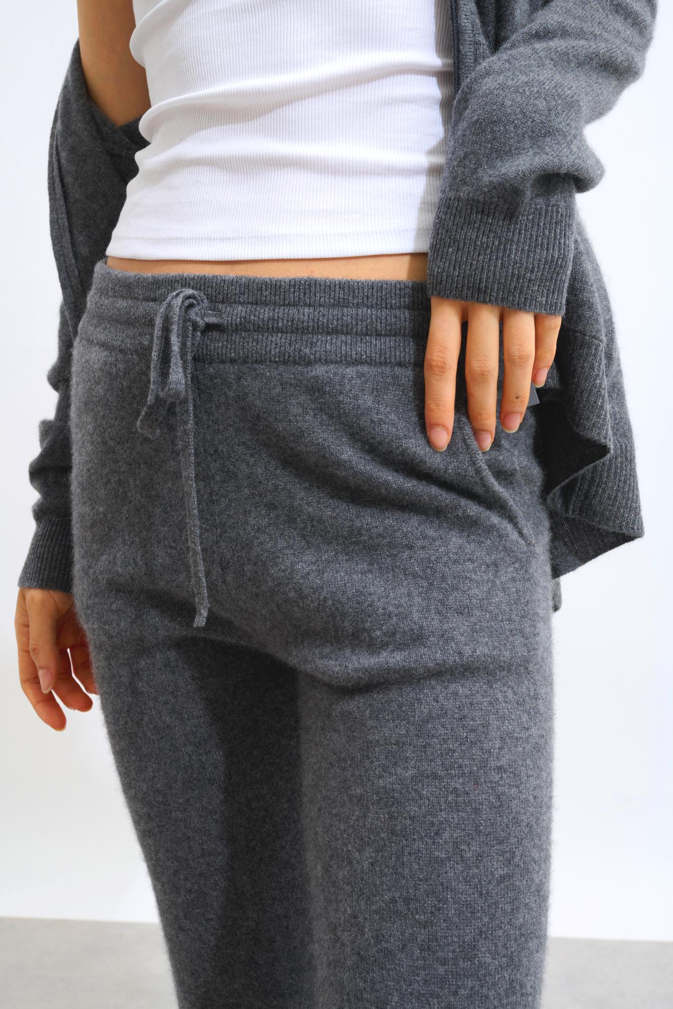 FERRAND Anthrazit meliert Jogginghose 100% Kaschmir