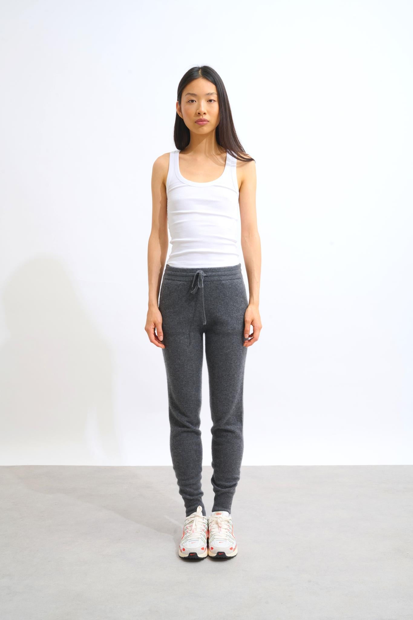 FERRAND Anthrazit meliert Jogginghose 100% Kaschmir