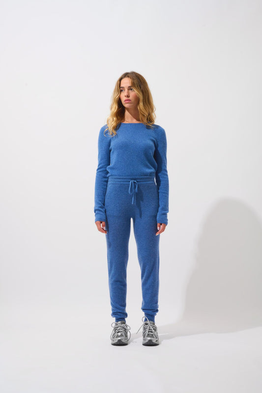 FERRAND denim blue jogging suit 100% cashmere