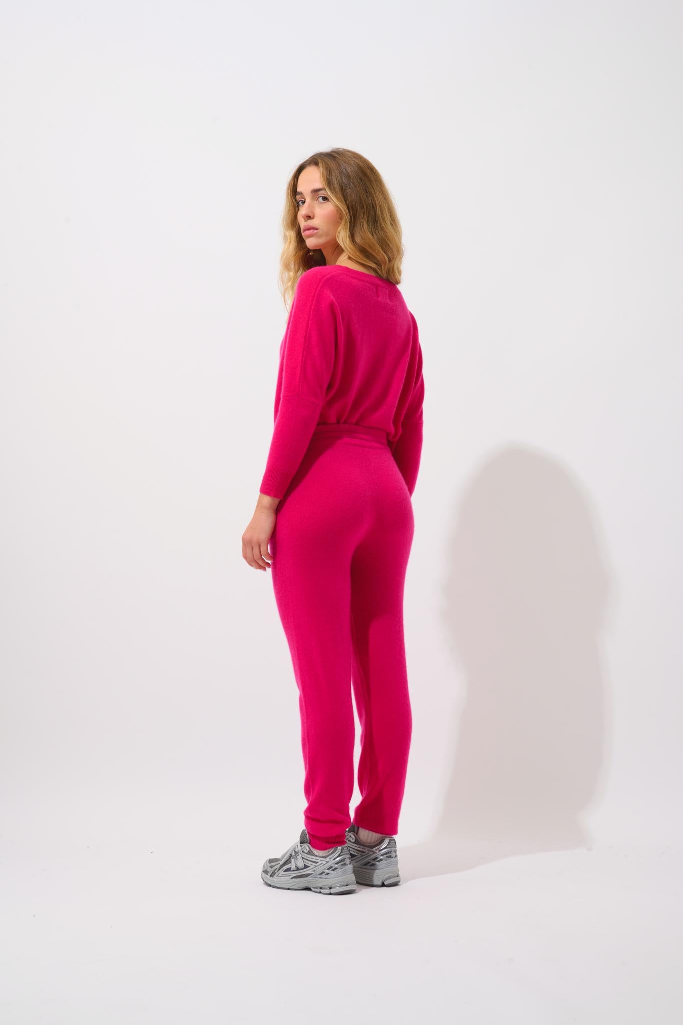 FERRAND fuchsia jogging suit 100% cashmere