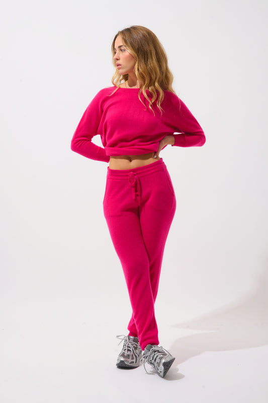 FERRAND jogging fuchsia 100% cachemire