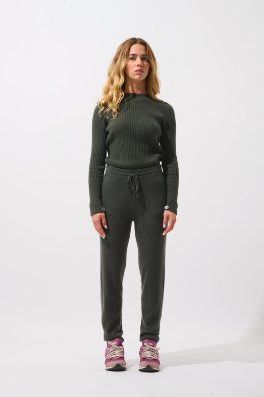 FERRAND khaki mottled jogging suit 100% cashmere