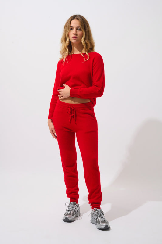 FERRAND jogging rouge 100% cachemire