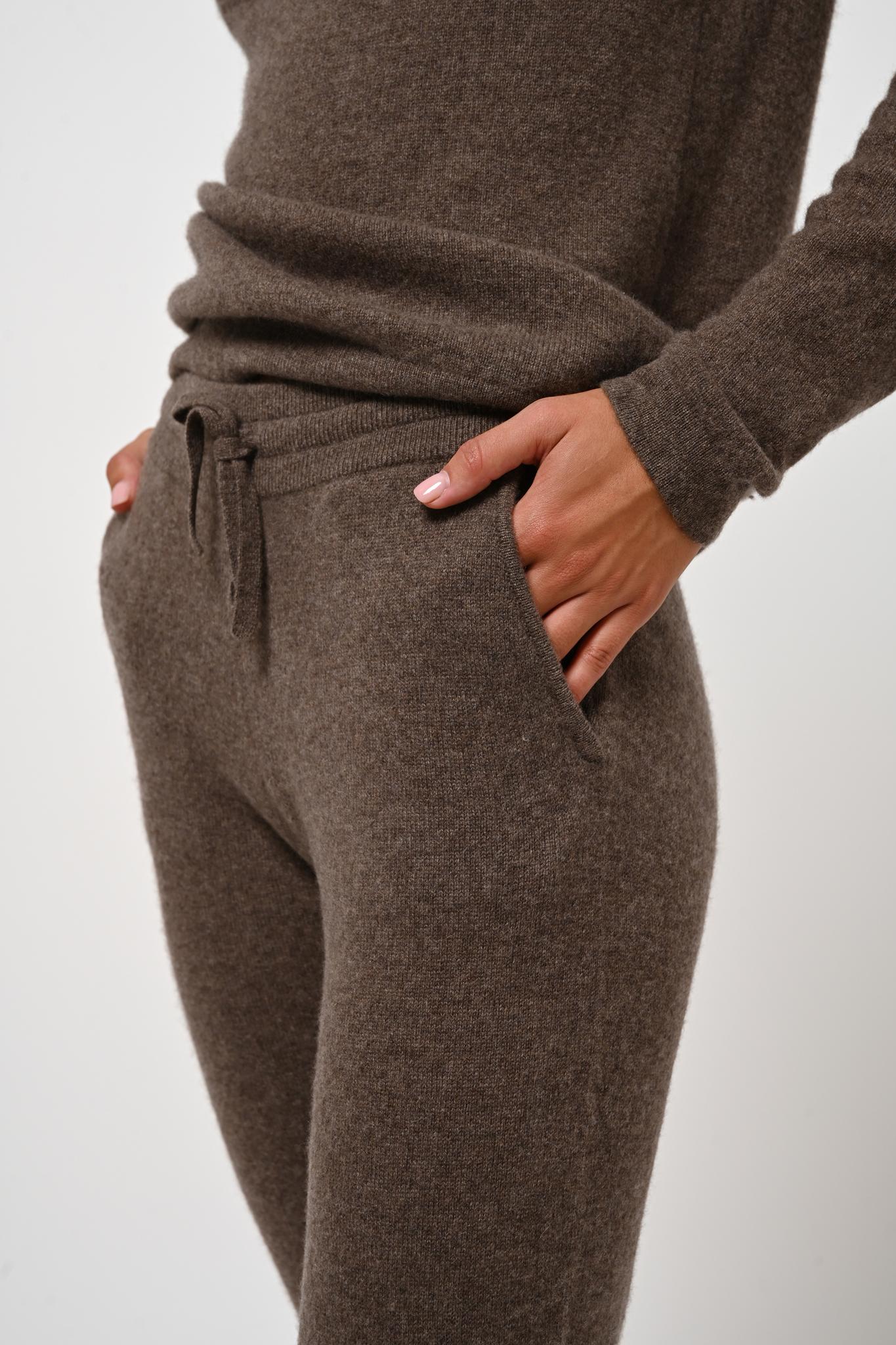 FERRAND 100% Kaschmir melierte Taupe Jogginghose