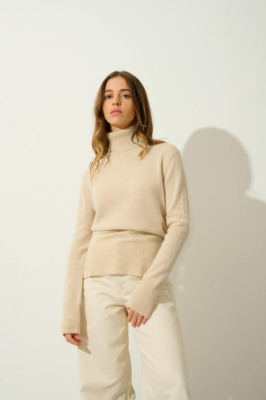 FORNET turtleneck sweater oats 100% cashmere