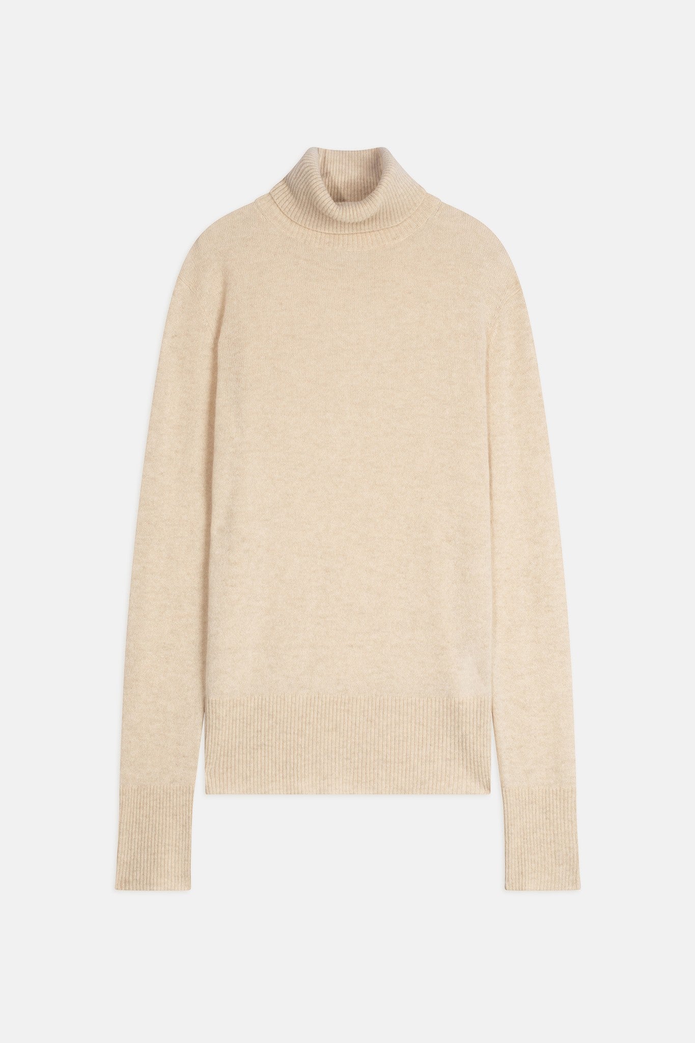 fornet pull col roulé avoine 100% cachemire