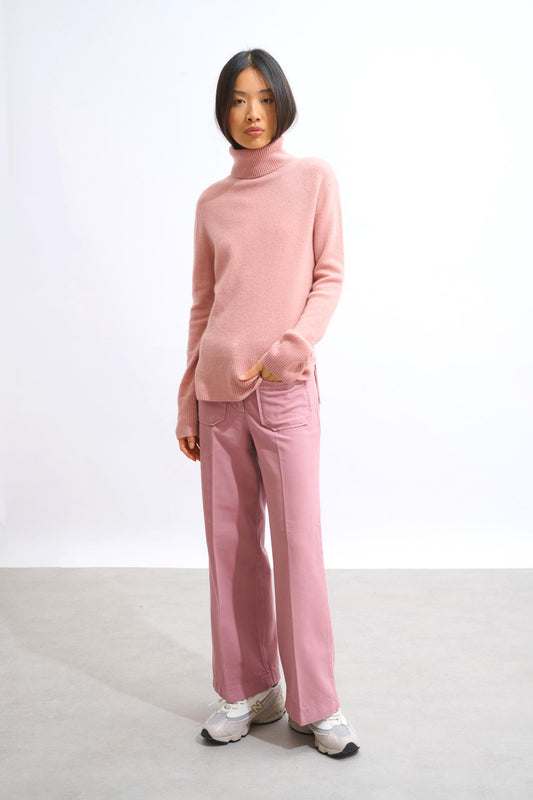 FORNET rosewood turtleneck sweater 100% cashmere