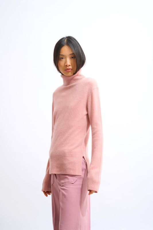 FORNET rosewood turtleneck sweater 100% cashmere