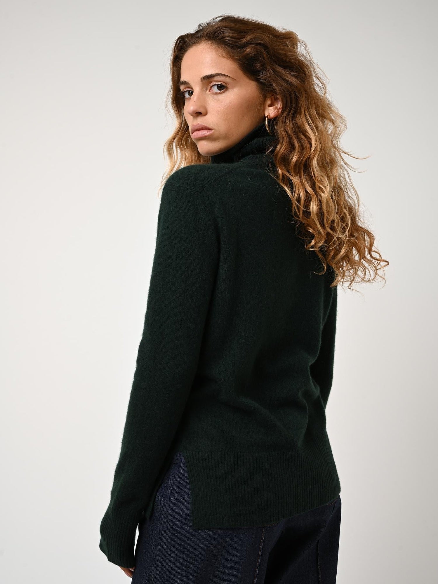 FORNET Zypressen-Rollkragenpullover 100% Kaschmir