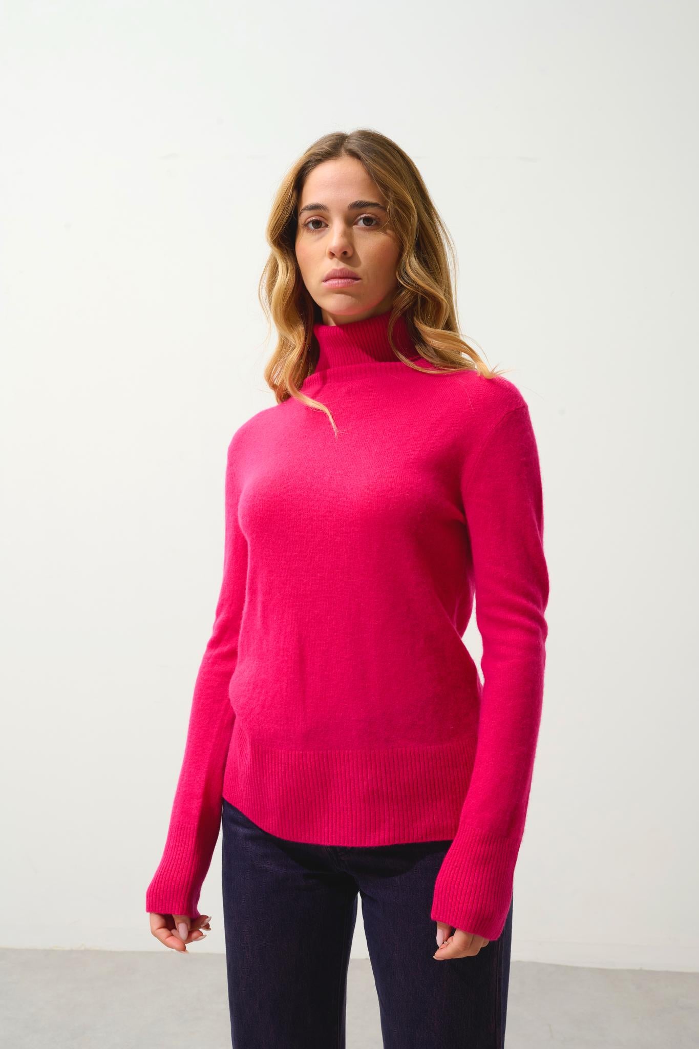 FORNET Rollkragenpullover fuchsia 100% Kaschmir