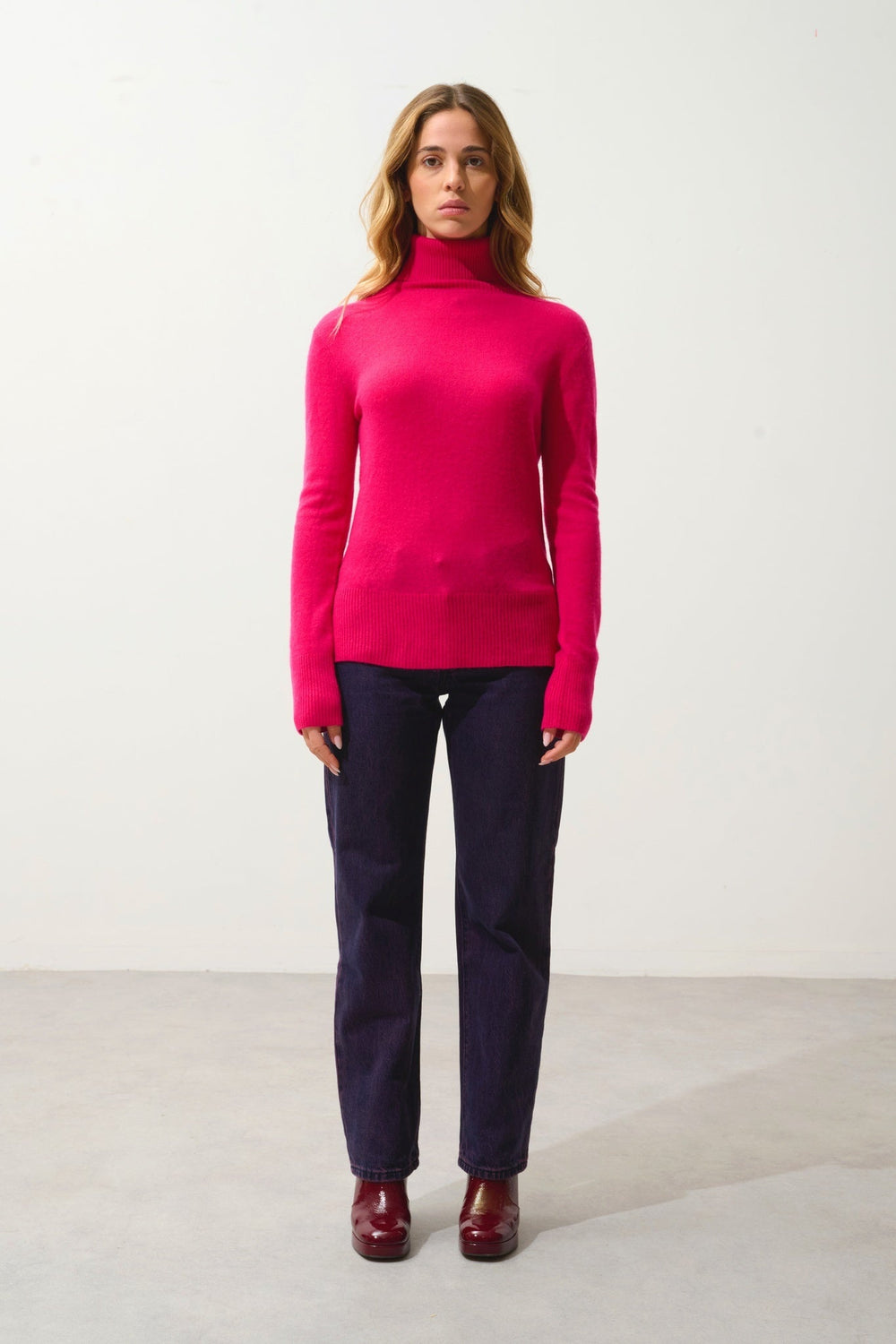 FORNET Rollkragenpullover fuchsia 100% Kaschmir