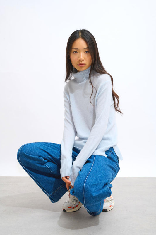 FORNET frosted turtleneck sweater 100% cashmere