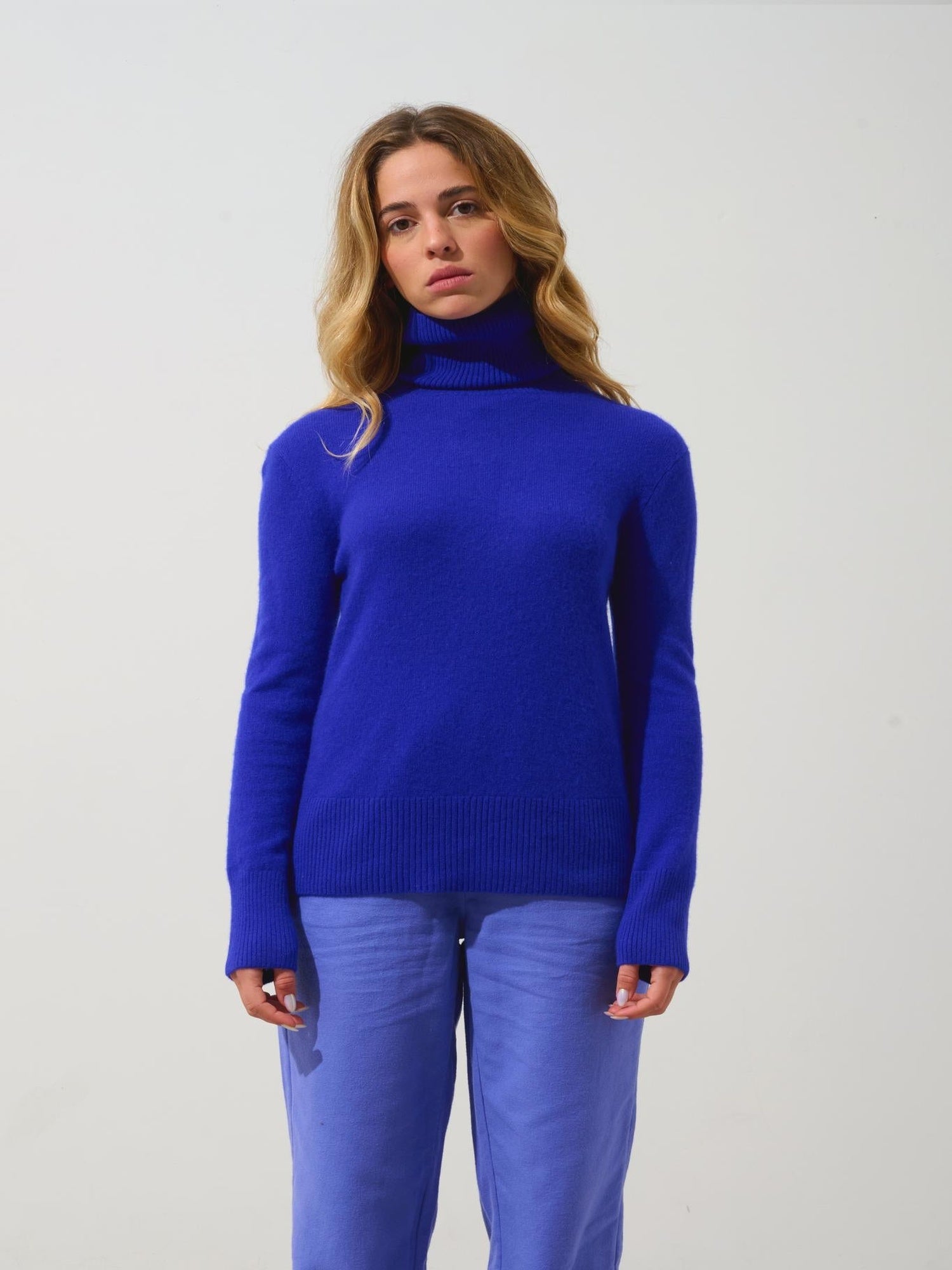 FORNET Rollkragenpullover Indigo 100% Kaschmir Authentic Cashmere