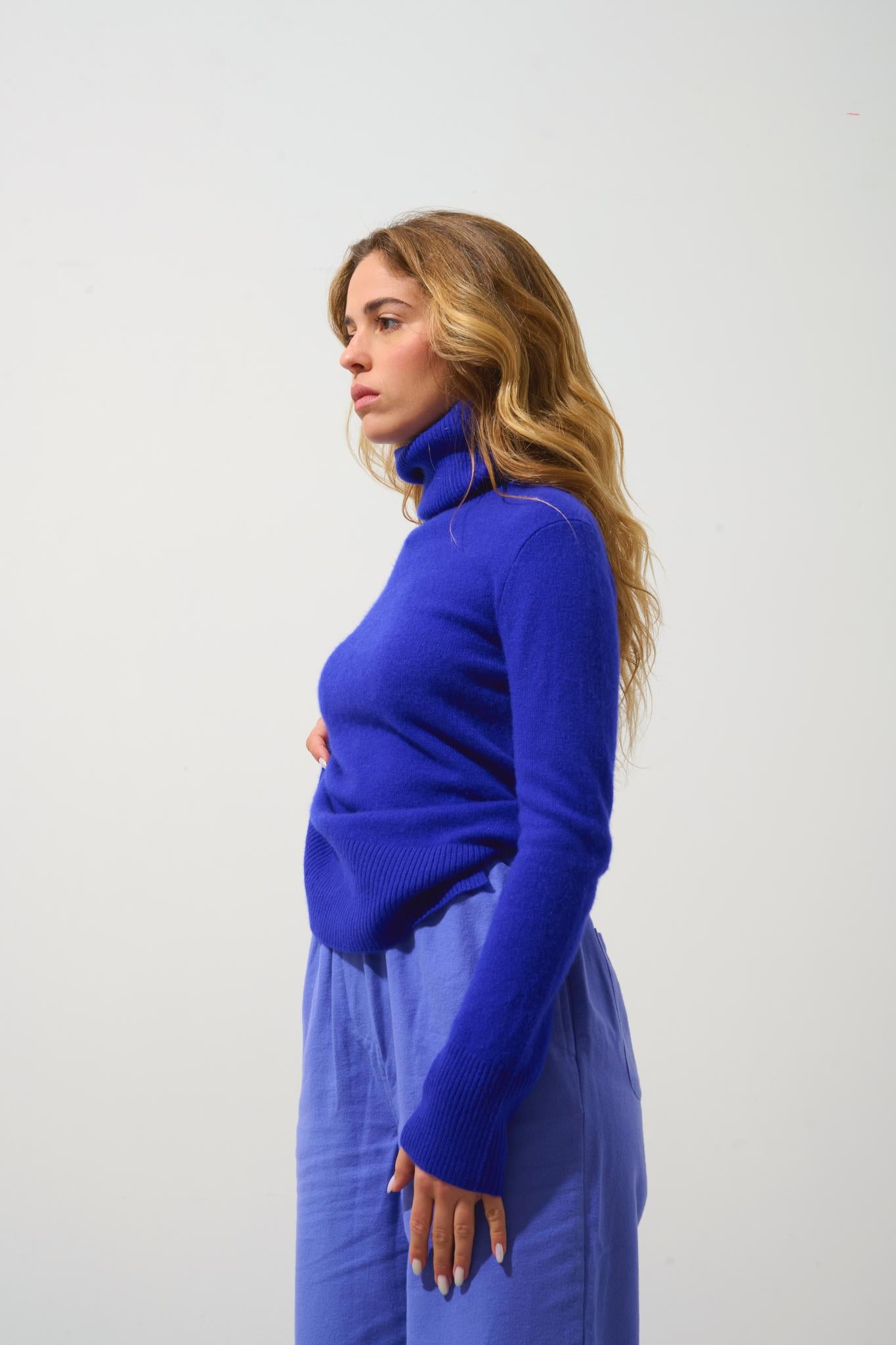 FORNET turtleneck sweater indigo 100% cashmere