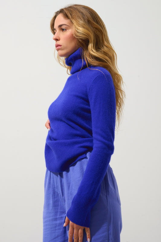 FORNET turtleneck sweater indigo 100% cashmere