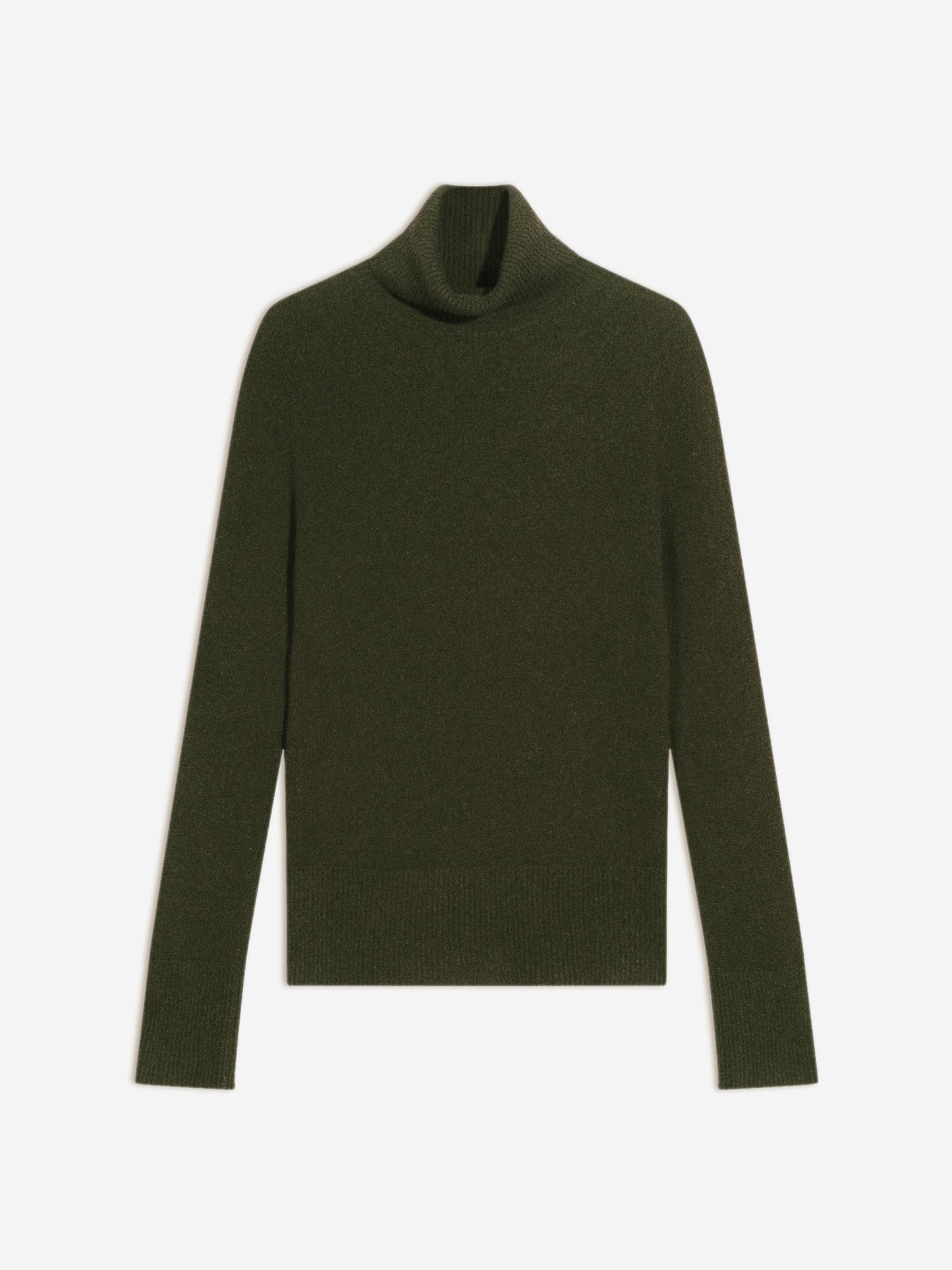 FORNET pull col roulé kaki 100% cachemire