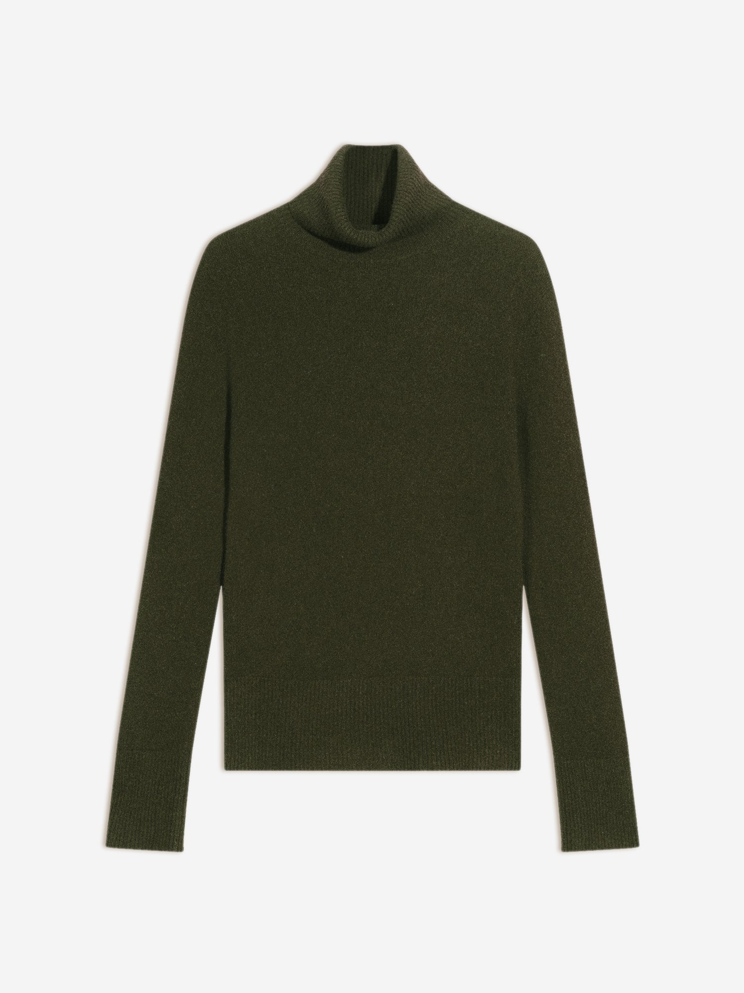 FORNET pull col roulé kaki 100% cachemire