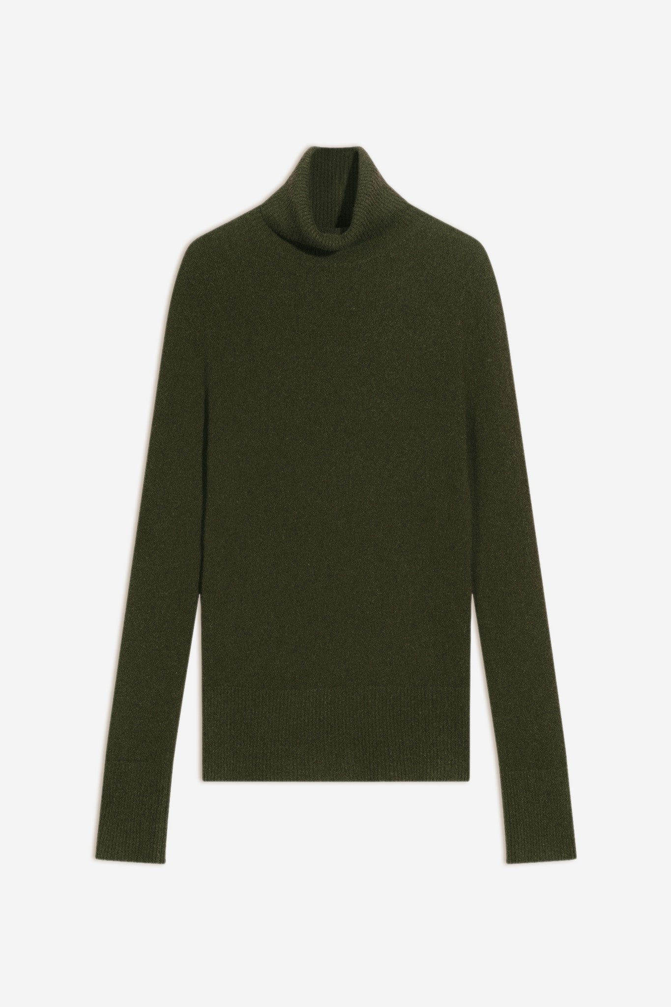 fornet pull col roulé kaki 100% cachemire